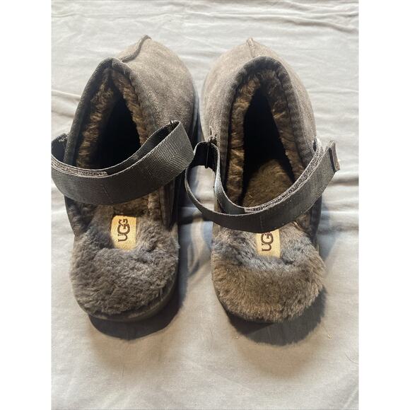 UGG Goldenstar Slingback Clog Size 13 Charcoal Gray Suede with Plush Lining NWOT - Picture 4 of 6